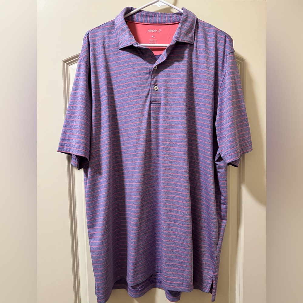 Johnnie-O - XL Men's Purple Striped Shirt